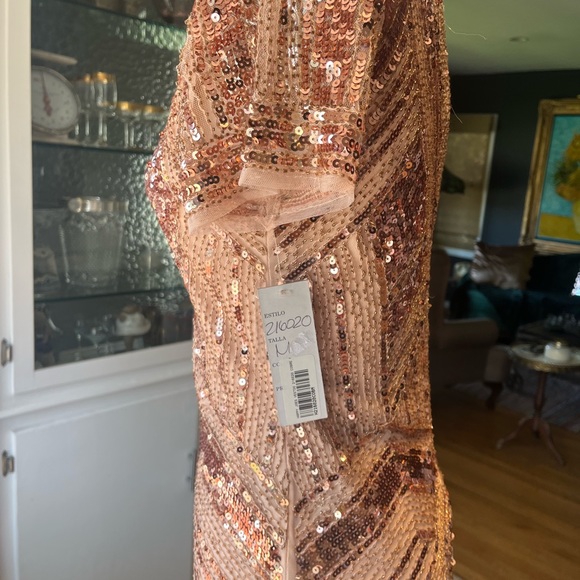 New with tags. Pink Gold sequin dress. - Picture 3 of 11